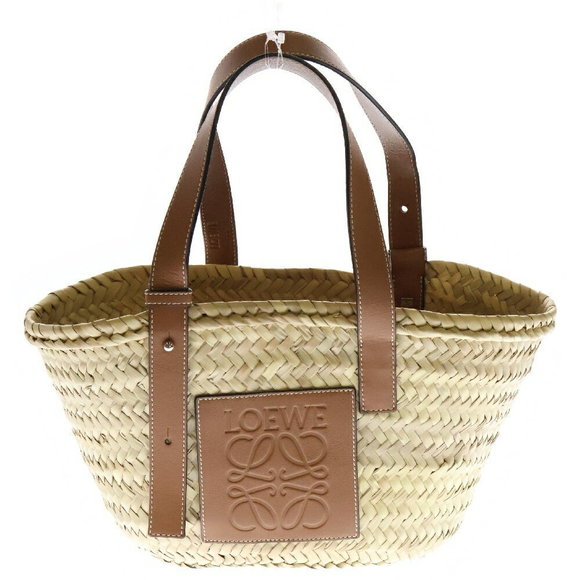Loewe Handbag Brown Tan Raffia Bag Straw Beige Basket - Picture 1 of 5